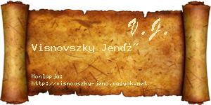 Visnovszky Jenő névjegykártya