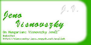 jeno visnovszky business card